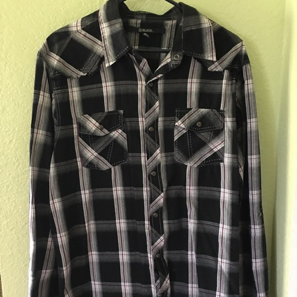 black slim fit button down shirt